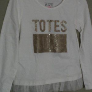 Shiny Gold & White Long Sleeve